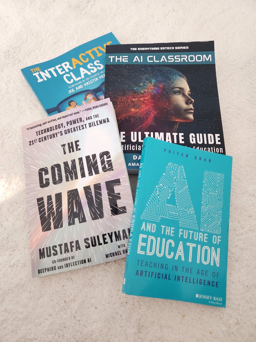 Excited to add all these awesome books to my office library! 

<a href="/themerrillsedu/">themerrillsedu 👓👗💚 #interACTIVEclass</a> @theaieducatorX <a href="/mustafasuleyman/">Mustafa Suleyman</a> @pritenshah #edtechlibrary #AIinEducation #education