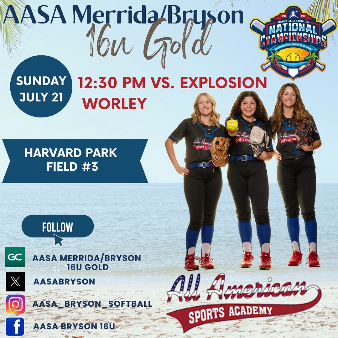 Firecrackers Leles 18 Gold (@fcleles18gold) on Twitter photo SUNDAY FUNDAY! Day ✌🏽at <a href="/PGFnetwork/">PGF</a> Nationals!
📍Harvard Park • Field 3
🗓️ Sunday, 7/21
⏰ 12:30 PM
<a href="/mgranade2025/">Marissa Granade</a> <a href="/ViruetMalina/">Malina Viruet 2027</a> <a href="/paetynn2025/">Paetynn Snobar 2025</a> <a href="/marisabryson15/">Marisa Bryson</a> <a href="/mai_falcone2026/">Mai Falcone</a> <a href="/sofhernandez25/">Sofia Hernandez</a> <a href="/mai_falcone2026/">Mai Falcone</a> <a href="/rileydossey42/">Riley Dossey 2025</a> <a href="/baboosh34_2026/">Brooke Aboosh</a> <a href="/Audrey_Manleyy/">Audrey Manley</a> <a href="/trivera2025/">Tealla Rivera</a> <a href="/AasaTeams/">AASA-Teams</a> SUNDAY FUNDAY! Day ✌🏽at <a href="/PGFnetwork/">PGF</a> Nationals!
📍Harvard Park • Field 3
🗓️ Sunday, 7/21
⏰ 12:30 PM
<a href="/mgranade2025/">Marissa Granade</a> <a href="/ViruetMalina/">Malina Viruet 2027</a> <a href="/paetynn2025/">Paetynn Snobar 2025</a> <a href="/marisabryson15/">Marisa Bryson</a> <a href="/mai_falcone2026/">Mai Falcone</a> <a href="/sofhernandez25/">Sofia Hernandez</a> <a href="/mai_falcone2026/">Mai Falcone</a> <a href="/rileydossey42/">Riley Dossey 2025</a> <a href="/baboosh34_2026/">Brooke Aboosh</a> <a href="/Audrey_Manleyy/">Audrey Manley</a> <a href="/trivera2025/">Tealla Rivera</a> <a href="/AasaTeams/">AASA-Teams</a>