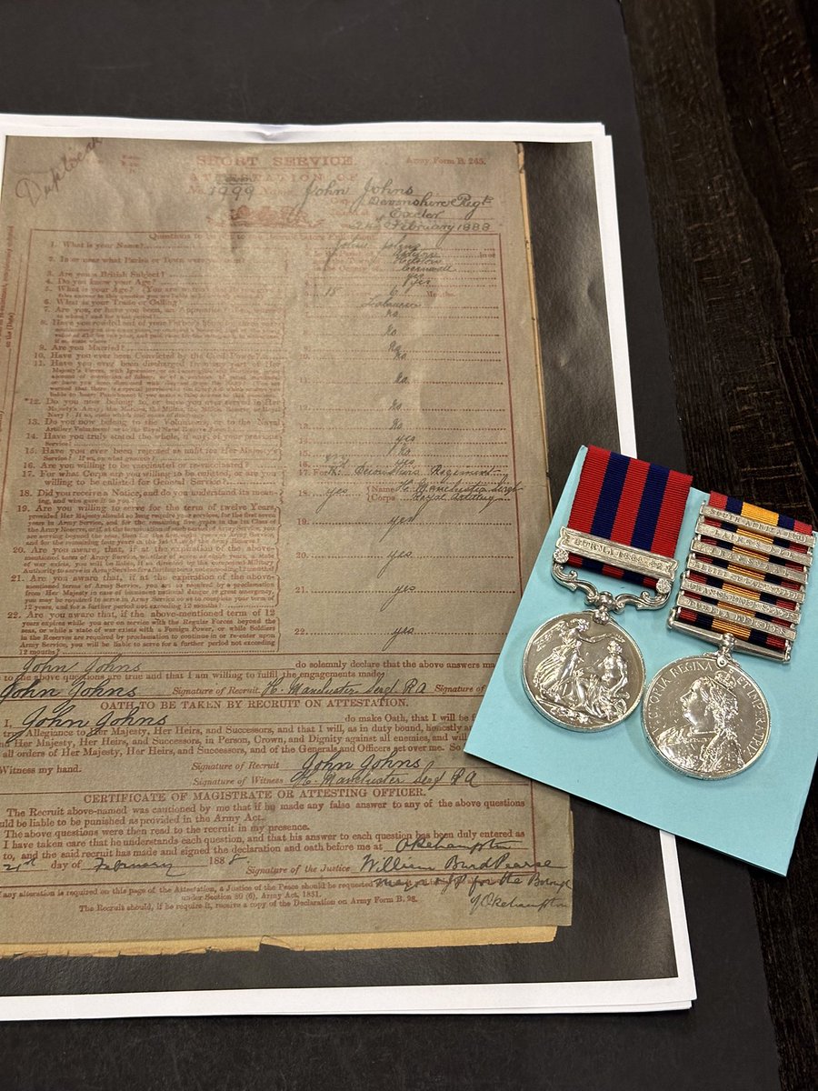 BygonesTorquay's tweet image. Classic late Victorian pair to the 2nd Devon’s available from our military shop first before being added to our online shop . Expect this to be popular #medals #Devons #BoerWar #Victorians