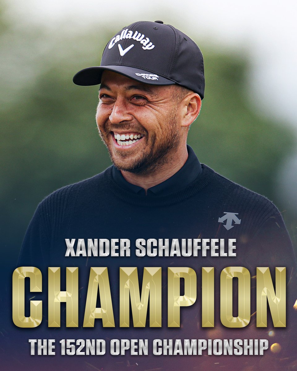 GolfChannel's tweet photo. A MAJOR CHAMPIONSHIP DOUBLE! 🏆🏆

Xander Schauffele WINS The Open for his second major title this year! https://t.co/rUNkUlUkMV