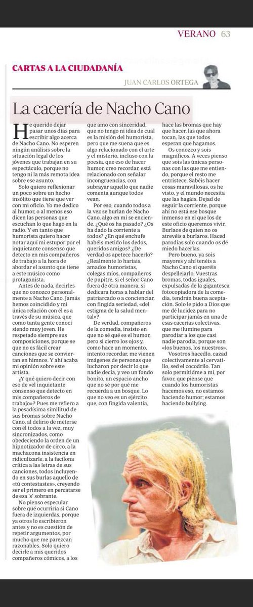 Burlaos de quien no os atrevéis a burlaros. Haced parodias sólo cuando os dé miedo hacerlas. <a href="/el_ortega_/">Juan Carlos Ortega oficial</a>