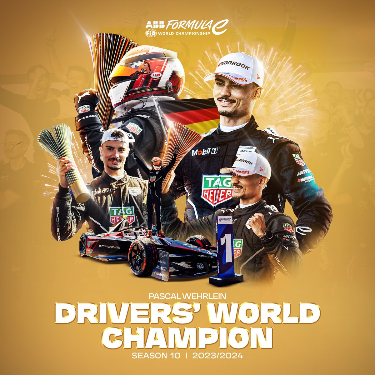 FIAFormulaE's tweet image. YOUR SEASON 10 CHAMPION 🏆

Congratulations on an unbelievable season, @PWehrlein!

@Hankook_Sport #LondonEPrix