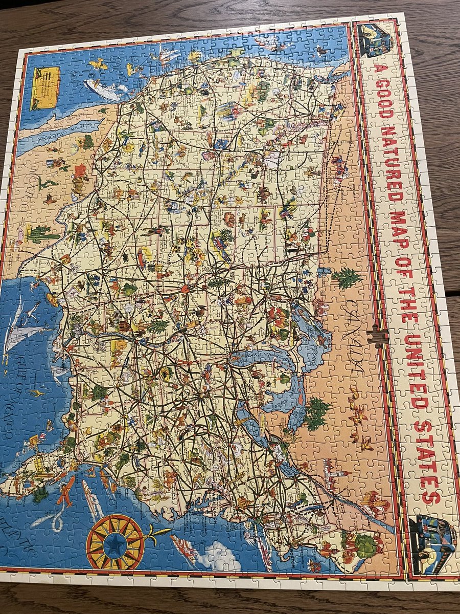 We bought two 1000 piece puzzles —  spectacular artsy maps of the U.S. and San Francisco. One was missing a piece. I emailed #CavalliniPaper who promptly sent a new piece. It arrived today tucked in a beautiful Cavallini art card w/handwritten personal msg. #gracious  #puzzles