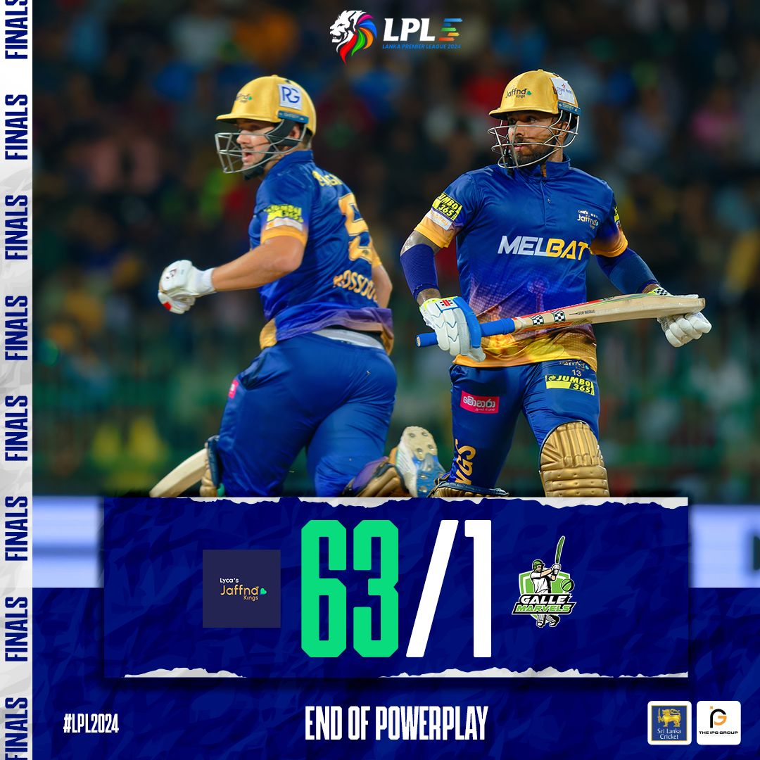 👑 have put up a formidable 63/1, with Pathum Nissanka's dismissal. The Kings have their eyes 👀on the cup and are charging towards victory! 🏏🔥

#LPL2024