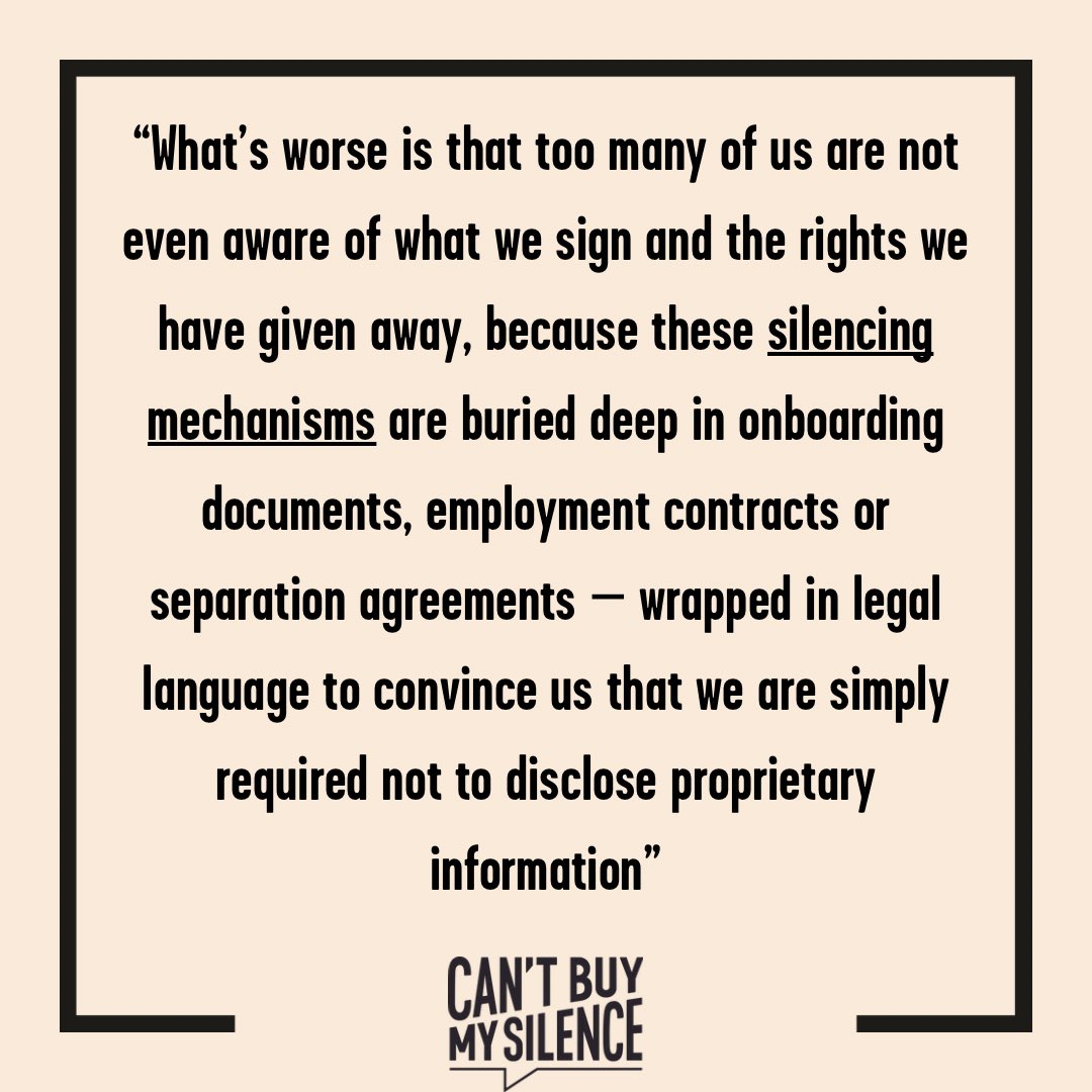 Can't Buy My Silence (@cbmsilence) on Twitter photo An article in USA Today highlights the misuse of NDAs and how pervasive they are in US culture. 1 in 3 American co-workers are bound by an NDA, our research with <a href="/WeAreSpeakOut/">Speak Out Revolution</a> shows the same. But it was this quote that resonates strongly - that NDAs are sometimes found in the An article in USA Today highlights the misuse of NDAs and how pervasive they are in US culture. 1 in 3 American co-workers are bound by an NDA, our research with <a href="/WeAreSpeakOut/">Speak Out Revolution</a> shows the same. But it was this quote that resonates strongly - that NDAs are sometimes found in the