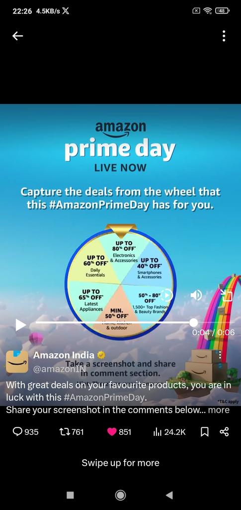 UniverseChild8's tweet image. Here&apos;s my screen shot team. 
#AmazonPrimeDay 
#AmazonPrimeDay2024 
#DiscoverJoy 
#AmazonPrimeDayDealsWheel