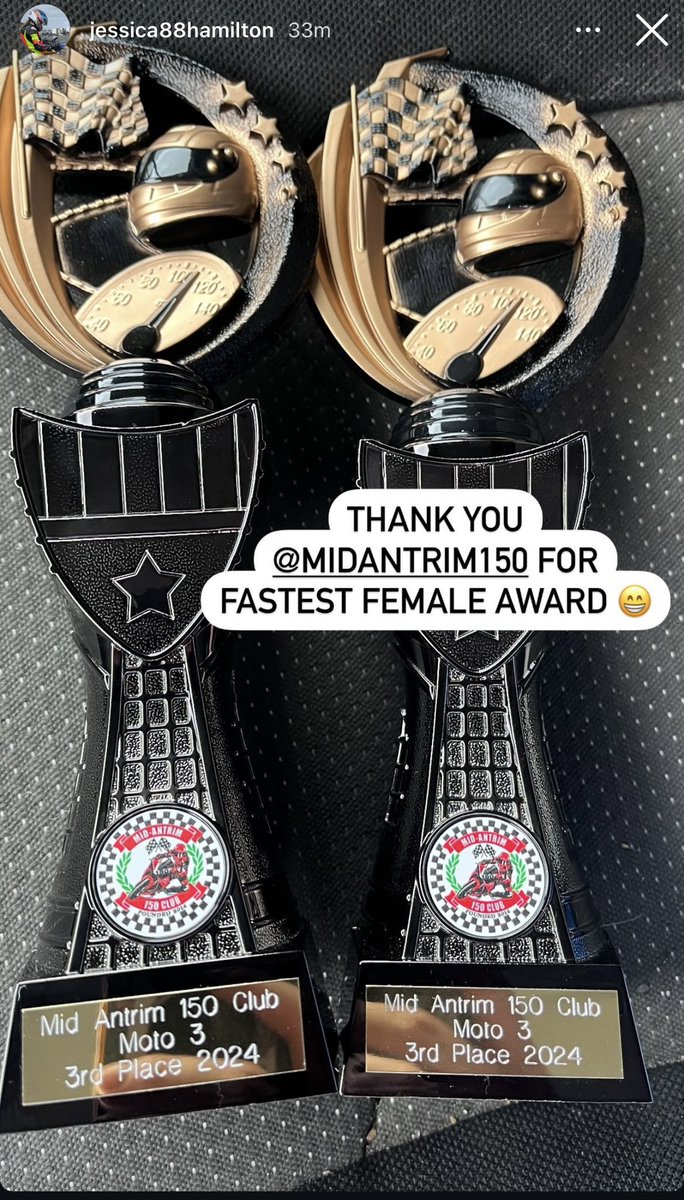 dhr_team's tweet photo. Thankyou @MidAntrim150 2 3rds and fastest female for our #JessicaHamilton 🎉 https://t.co/By4gz78wdg