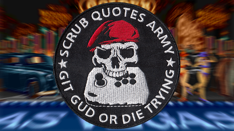 ScrubQuotesX's tweet photo. [ Miss the charity patches? Here's a patch giveaway for EVO Grand Finals! Just follow &amp; RT during EVO day 3 and three of you can get an embroidered patch! ] https://t.co/9Xguvd8Ili