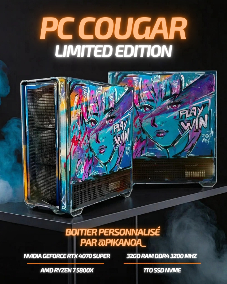 🎁 CONCOURS 🎁

🚨 Plus que 4 jours pour gagner un setup gaming de 2100€ ! 🤑

Gagne 3 LOTS dont 1 PC COUGAR custom par Pikanoa ! 🎨

Pour participer :
👉 gleam.io/RFAJk/cougar-x…

🍀🤞