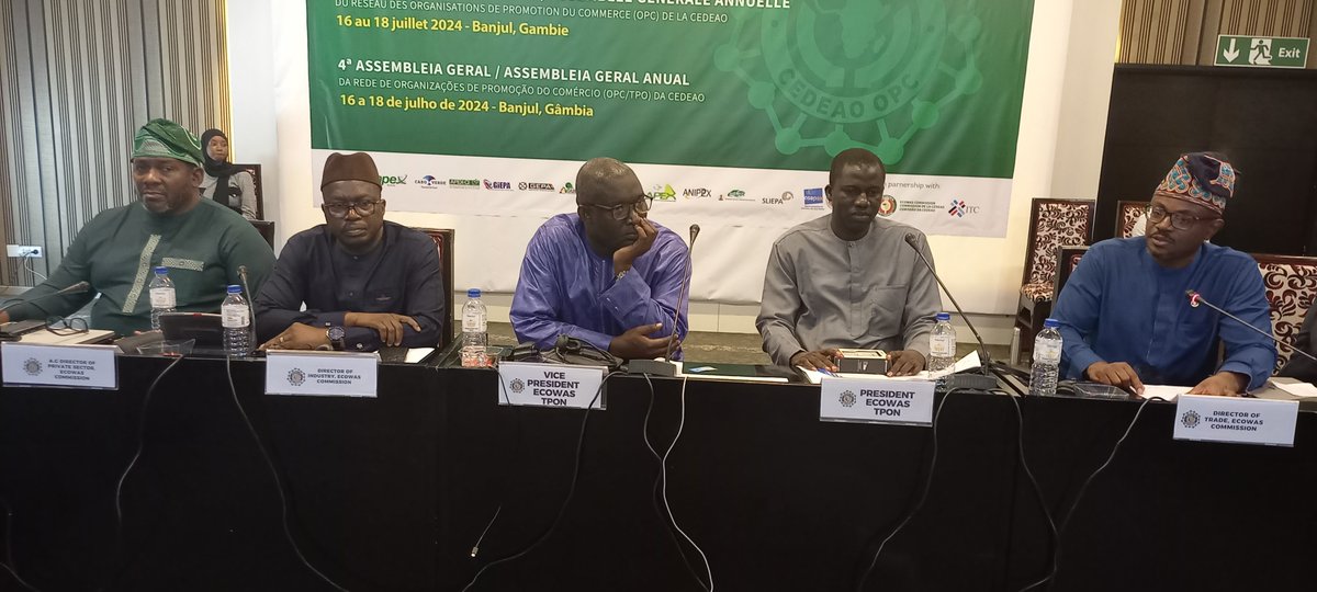 It was my pleasure to co-organise the 4th Annual General Assembly of the ECOWAS Trade Promotion Organisation Network which took place from 16-18 July 2024. The meeting re-elected Senegal and The Gambia as President and Vice President of the Network for the period of 2024-2025.