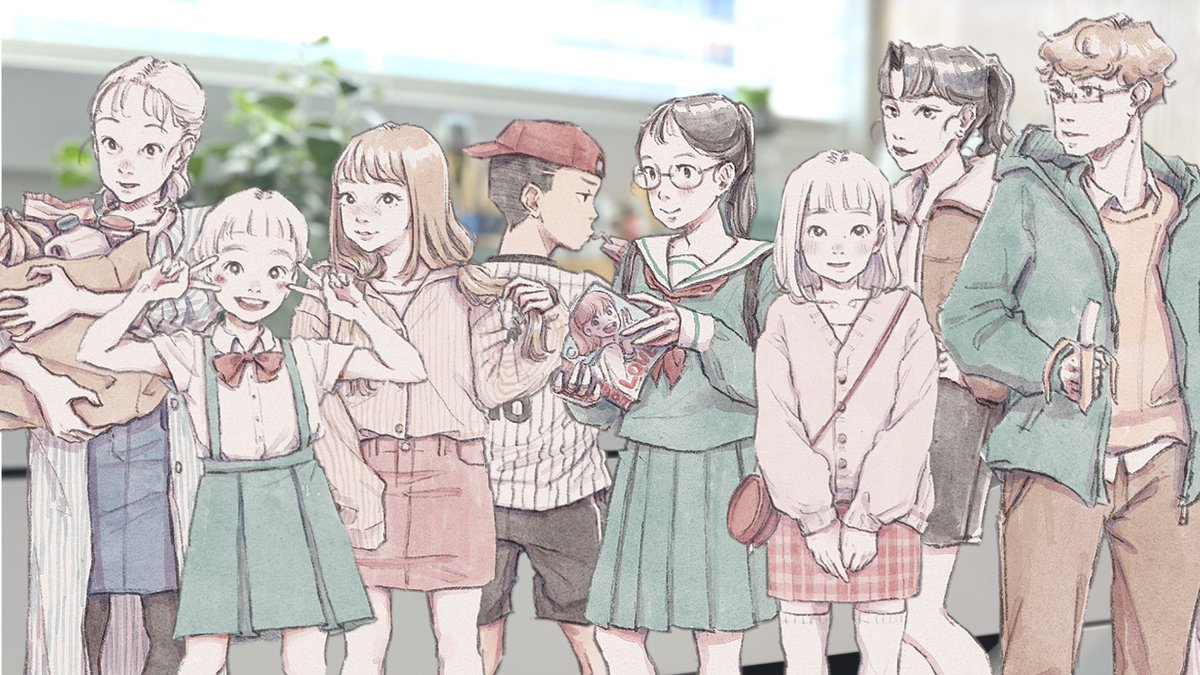riniapple's tweet photo. This is an image I put together as a thumbnail for my most recent YouTube video where I share some character design tips and showcase all of my character reference sheets from my comic. It's so cool to see all of my characters come together in one image（≧∇≦)💕 #webtoon https://t.co/dGIi00OohM
