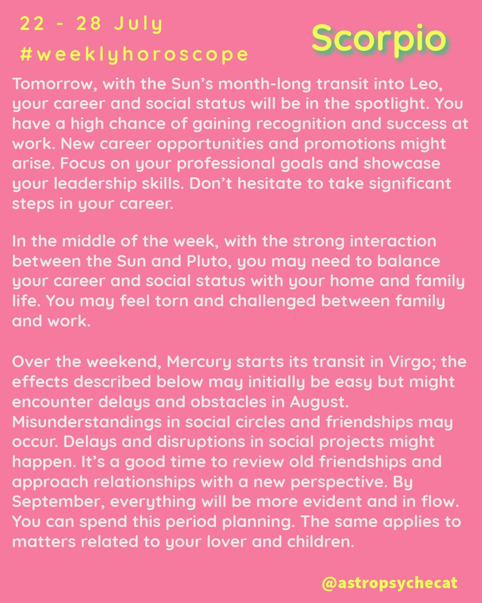 AstropsycheCat's tweet photo. Rising - Sun - Moon
#Leo #Virgo #Libra #Scorpio #weeklyhoroscope https://t.co/fpJhBMD8Yu