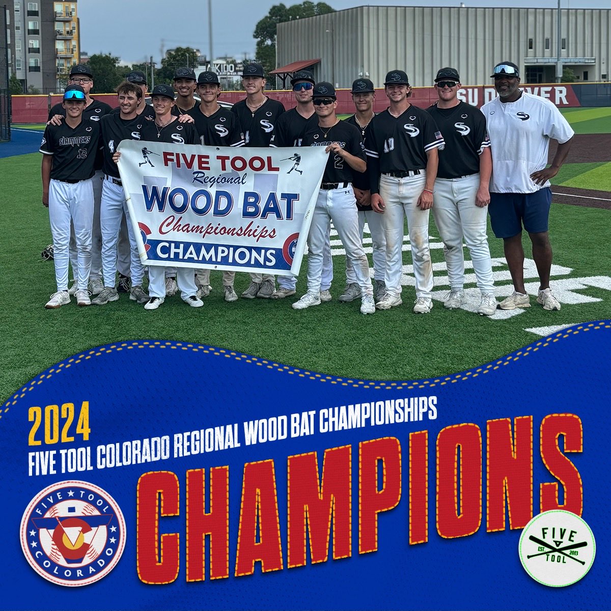 🏆 Champions 🏆

Congrats to <a href="/Slammersbasball/">Slammers Baseball CO</a> Embry’s on winning the 18U Division of the <a href="/FiveTool/">Five Tool Baseball</a> Colorado Regional Wood Bat Championships!

#WatchEm