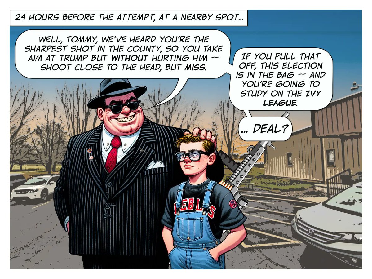 GwynethLlewelyn's tweet image. Why do these kind of conspiracy theories never become viral?

(with kudos to DALL-E image generation, Google Maps for the background, and AR-15-like machine gun by brgfx / Freepik, and pin images grabbed from the web and cartoonified)