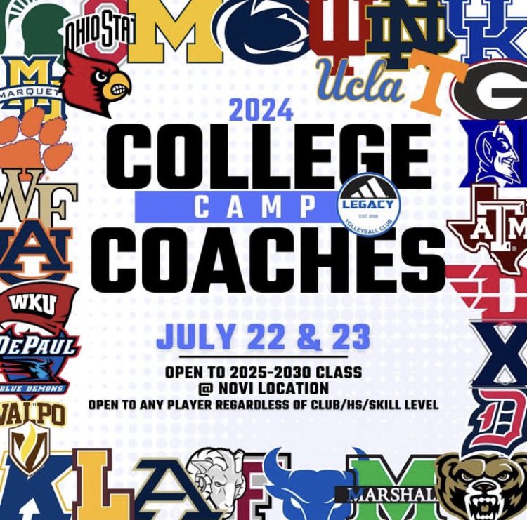 tessbart2026's tweet photo. Tomorrow… 
Cannot wait for @LegacyLvc ‘s College Coaches Camp and to train with the best of the best in the country! 
@NCSACoachK @VBallrecruiter @VBAdrenaline @BCSDVolleyball https://t.co/8uHByGDXcj