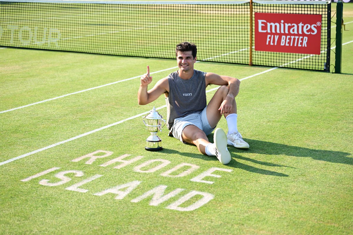 TennisHalloFame's tweet image. First @atptour title feelings for Marcos Giron 👏

#InfosysHallofFameOpen