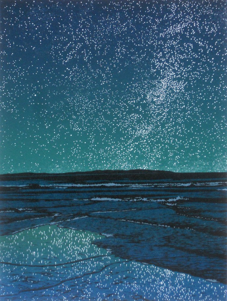 marysia_cc's tweet image. Island Universe 
linocut by  William H. Hays