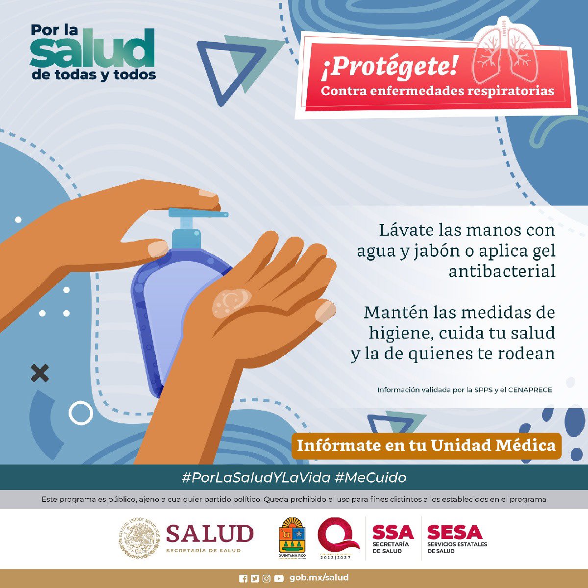 SESA_QROO's tweet photo. ¡La mejor medida para cuidar tu salud y la de los tuyos es la prevención! ¡Sigue las recomendaciones para disminuir el riesgo de contraer enfermedades respiratorias!
#PorLaSaludYLaVida #MeCuido https://t.co/KdAzS2IV36