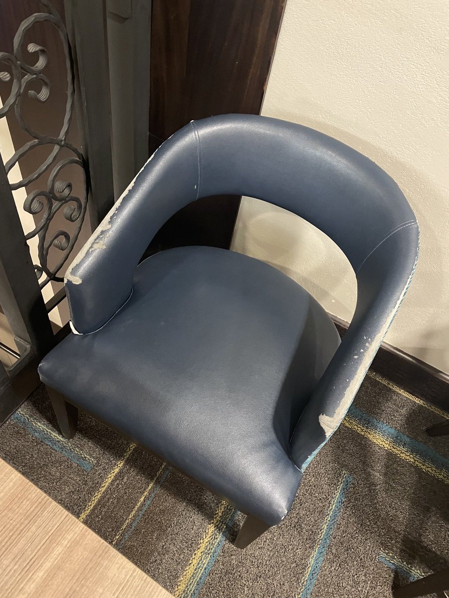 ⁦<a href="/Marriott/">Marriott Hotels</a>⁩ seriously? Fix the chairs at Residence Inn Sam Diego. This grubby appearance is making you look bad in many ways