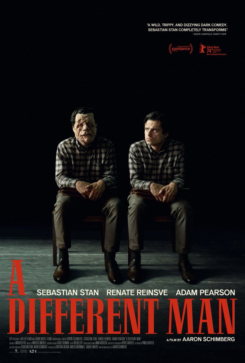 thrstreamfiends's tweet photo. A Different Man poster. #THRStreamFiends #THRStreamFiendsPodcast #TheHorrorReturns #TheHorrorReturnsPodcast #THRPodcastNetwork #Streaming #Movies #Films #Television #Series #ADifferentMan #SebastianStan #AaronSchimberg #A24 https://t.co/ZFq09kg47c