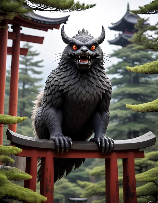 京極夏彦著『塗仏の宴』の妖怪「おとろし」の説明をそのまま打ち込んでAIに描いてもらったら、思ったより怖い感じになったっす! オリジナルと比較 