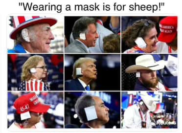 Revolutioig9's tweet photo. @acnewsitics It's the Republican ear-mask. https://t.co/C5Maawow5M