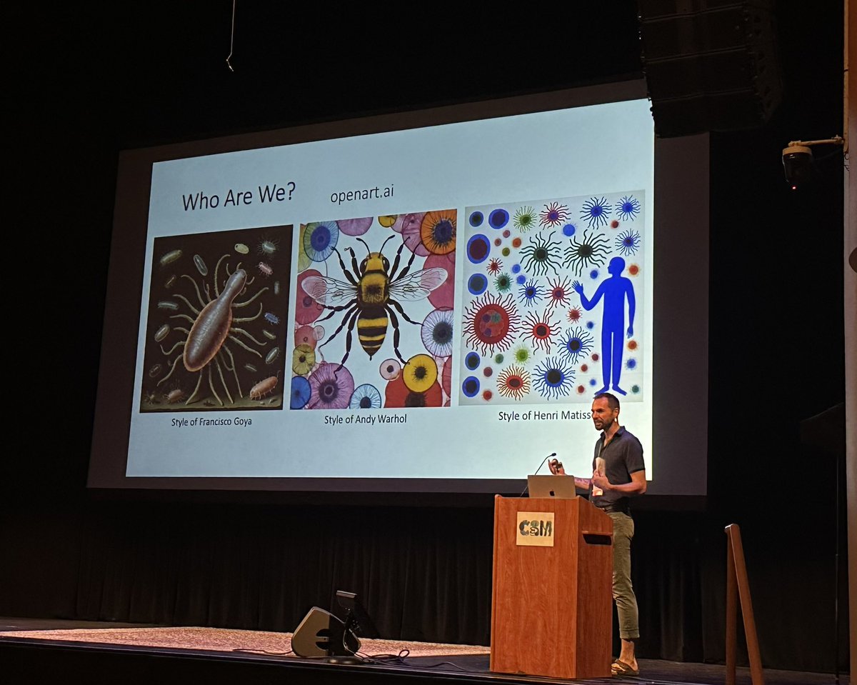 The opening session of our 9th Conference on Beneficial Microbes has started.  Our talks in collaborative art form! #BeneficialMicrobesMtg