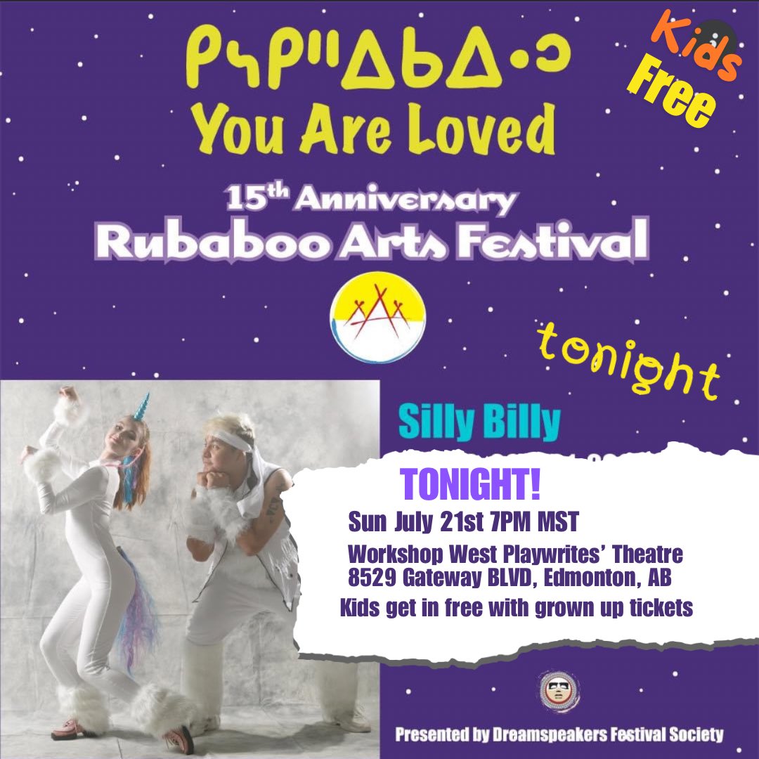 RubabooArtsFest's tweet photo. Final showing at the 15th Anniversary Rubaboo Arts Festival at the Workshop West Playwrites’ Theatre in Edmonton, AB.

Sun July 21st 7PM
KIDS GET IN FREE WITH PURCHASE OF ADULT TICKETS

Tickets for purchase at front door or online at https://t.co/bscZmeXFTV https://t.co/iS0zXk9xsQ