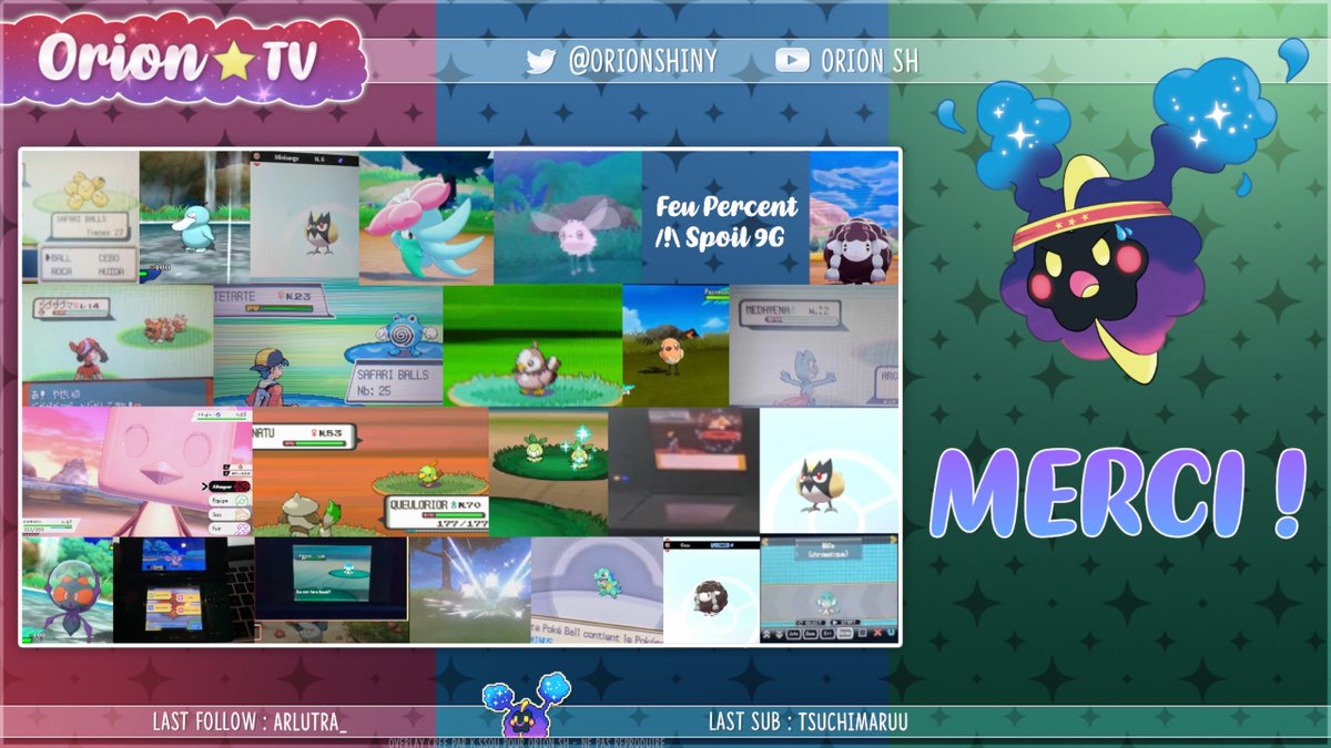Le #Shinython en stats : 

• 18h30 de stream
• 24 Shinys trouvés (8 Shinys Streamers / 16 Shinys Viewers)
• Un total ~103 000 rencontres full odds (~67 000 par les viewers)
• 11 Shinys pour l'event "Voyage à Orion"
• 44 Spectateurs en moyenne
• 70 Spectateurs max

MERCI ✨