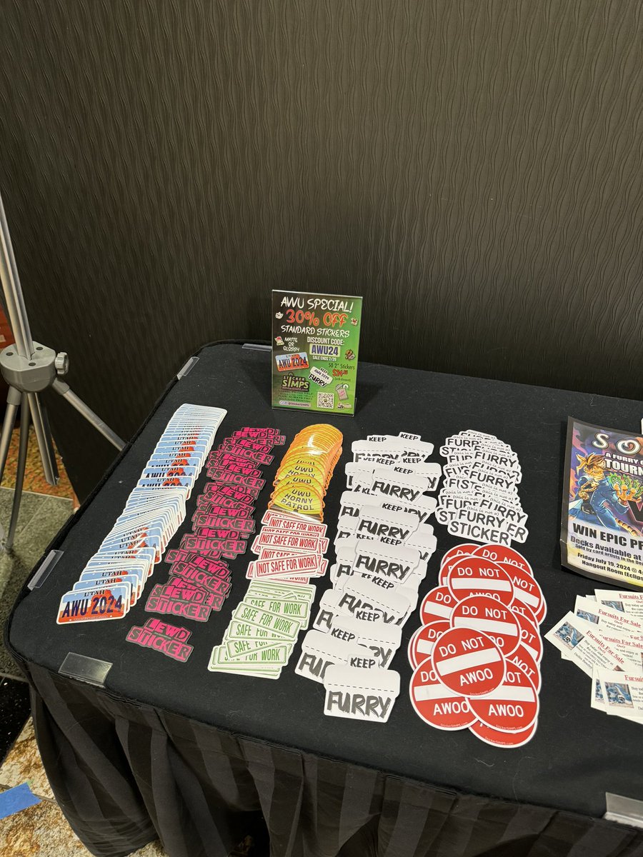 📣 Hey Furries at <a href="/AnthroWeekendUT/">AWU 2025: Anchors AWU</a>!
Have you grabbed our stickers around the con? 40 random stickers have “WINNER” on the back for FREE CUSTOM STICKERS!

Don’t forget to drop a sticker in our giveaway box for our 1,000 Sticker Give-Away!

#Furry #Stickers #CustomStickers #AWU2024