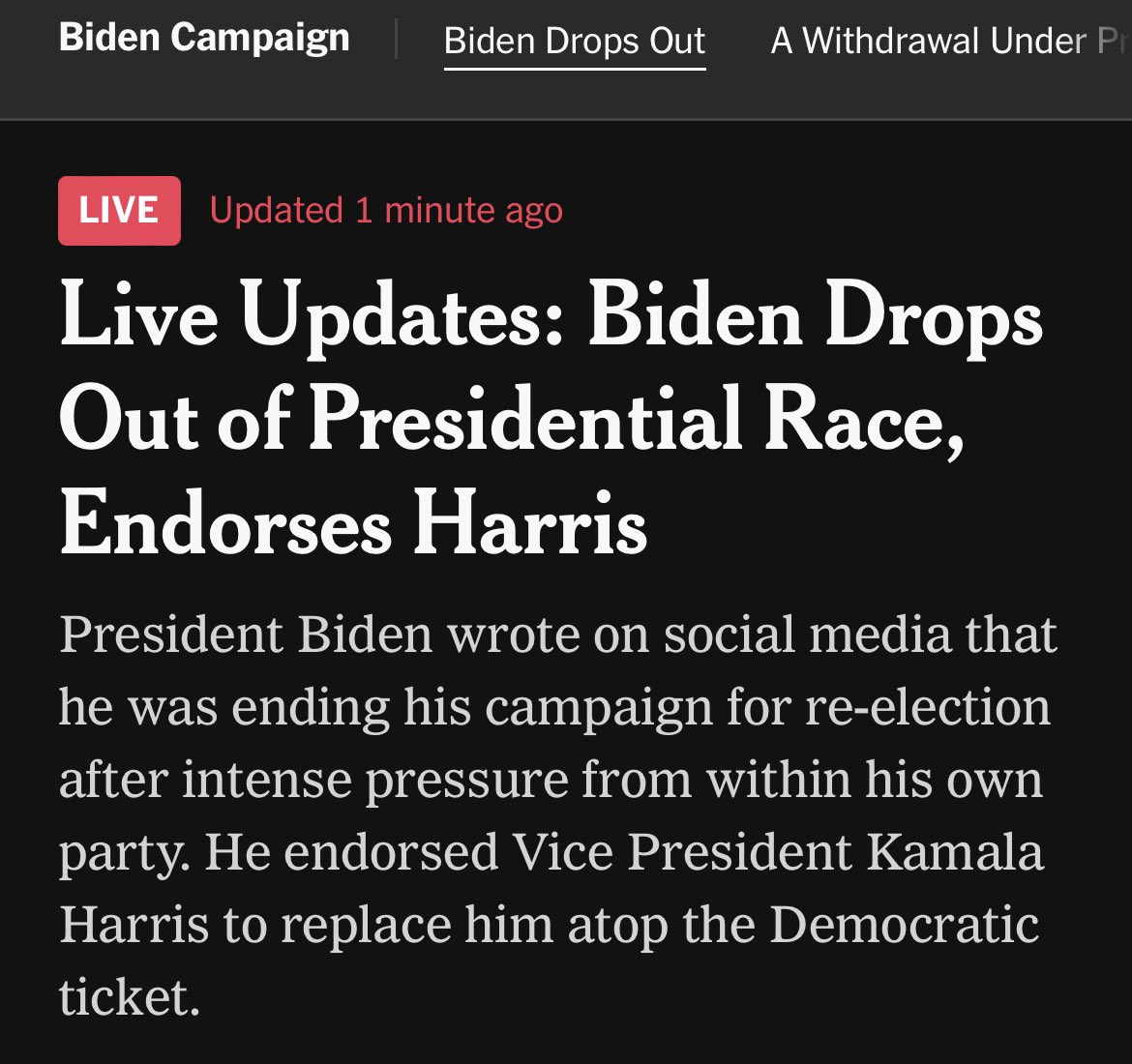 Stage 1 complete, now nominate a centrist aka not Harris!