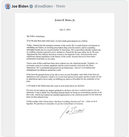Batalladeideas's tweet photo. 🇻🇪#AHORA : El presidente de EE.UU., Joe Biden, ha anunciado que retira su candidatura de las elecciones presidenciales.#21Jul  #VotaFuturo #NicolasMaduro 🐓#AlexNSaab #CamillaFSaab  #FreeAlexSaabOrg https://t.co/UBAkNOARCA