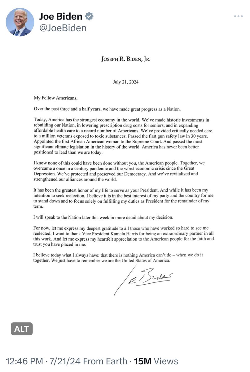 President <a href="/JoeBiden/">Joe Biden</a> leaves an incredible legacy for working families. 
Dear Minnesotans, we must unite to protect our democracy and shape the next bright chapter of America: a prosperous green and clean future for all, no exceptions.