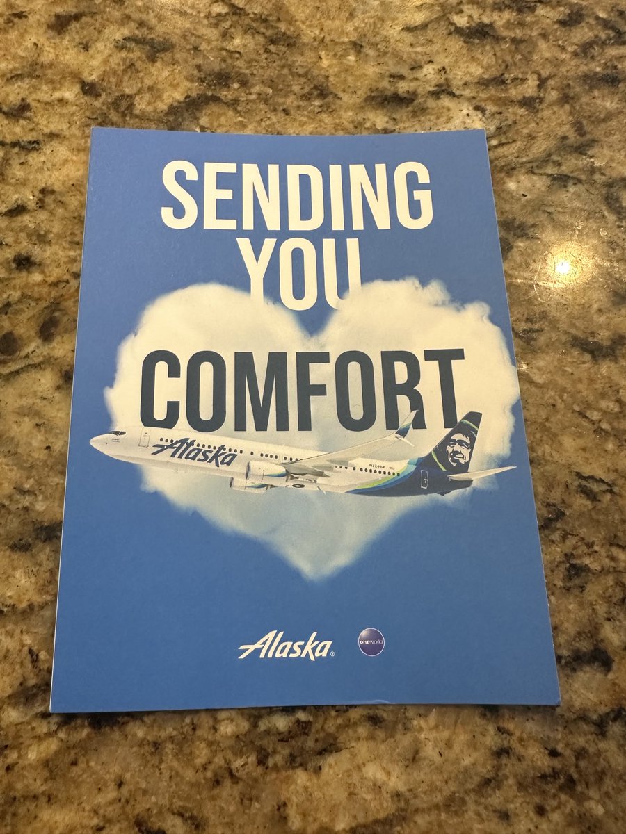 DrJimmySullivan's tweet photo. Some of the hardest calls I’ve made were taking Asher’s name off our travel reservations. I greatly appreciate this hand written note from ⁦⁦@AlaskaAir⁩ .⁩ THIS is customer service 💙 https://t.co/PpGaWmwoR2