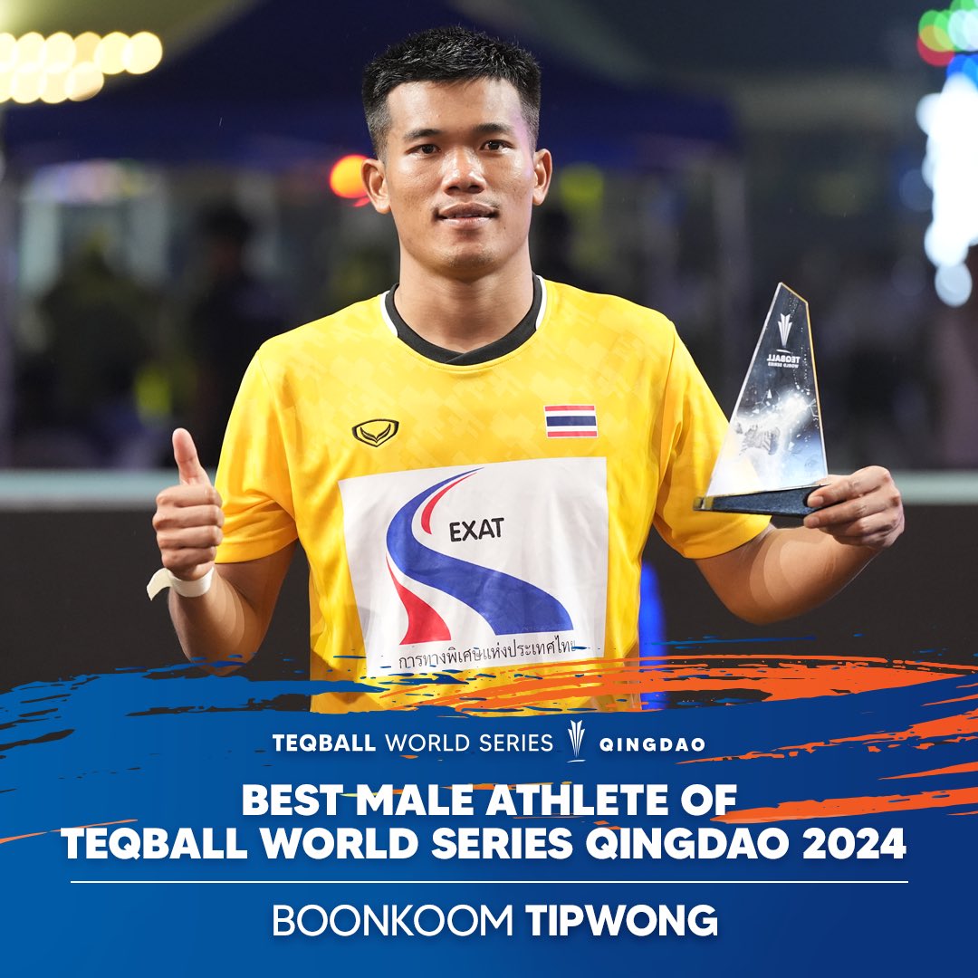 Congratulations to the best female and male athlete of the tournament! 🇹🇭🏆
•
#Teqball #WorldIsCurved #Teq #Qingdao #TeqballWorldSeries #TWS #China #TWS