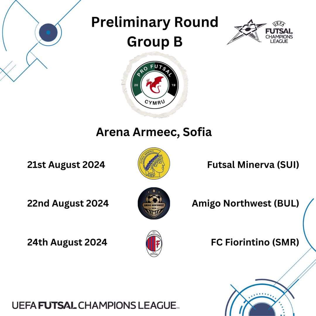Month today until Luca &amp; his team mates have their opening game playing in the UEFA Futsal Champions League group stage in Bulgaria. It's a great opportunity to play against some quality teams in a 15k seater stadium at 16 years old. ⚽🥅 #pfcymru #wales #wrexham  #futsal #UEFA