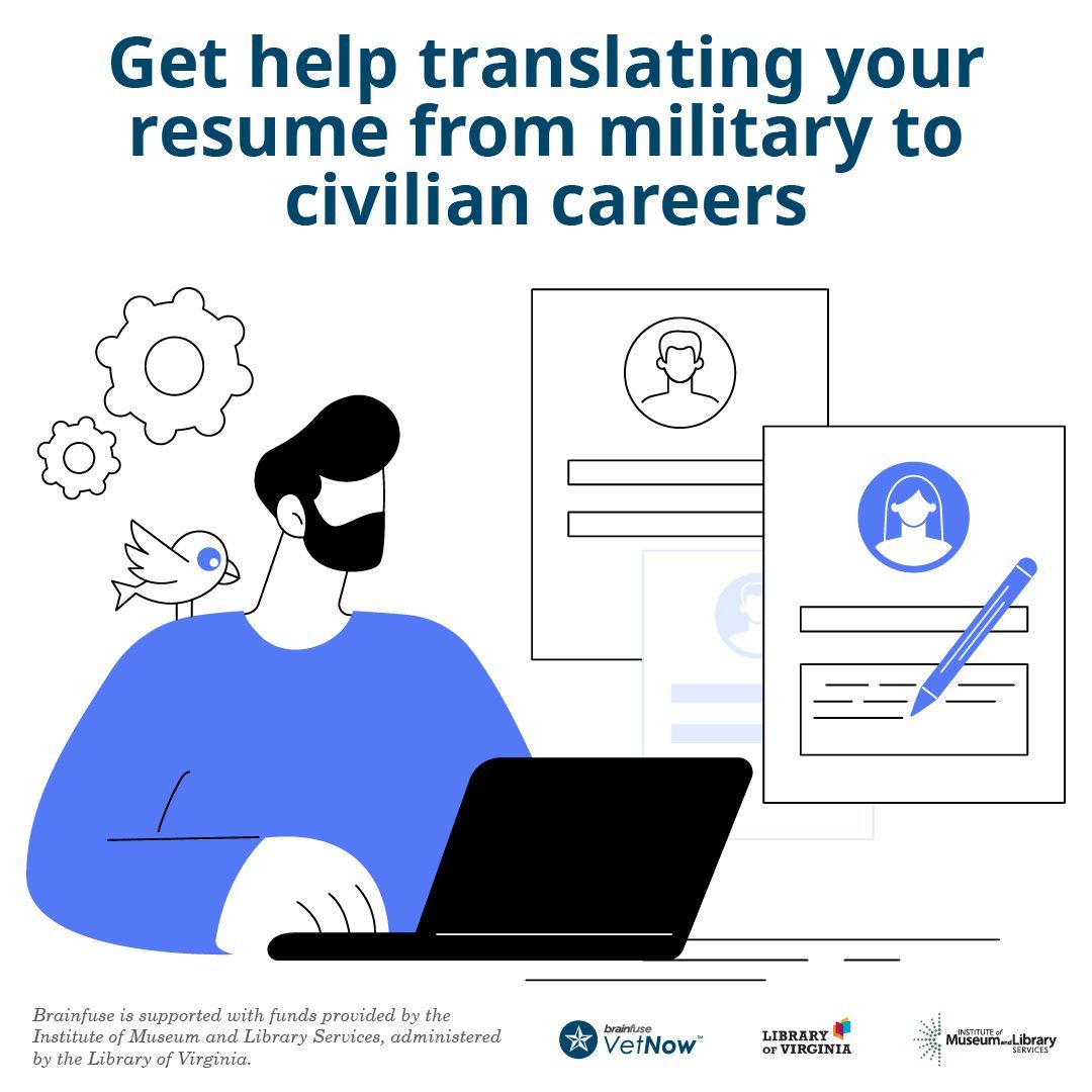 Leaving the service? Land your dream job!

The Brainfuse VetNow program offers FREE resources to help veterans translate their military skills into civilian resumes.