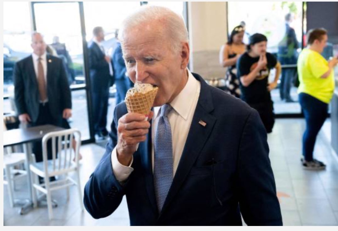 Biden dropping out on national ice cream day is so on brand actually. iconic