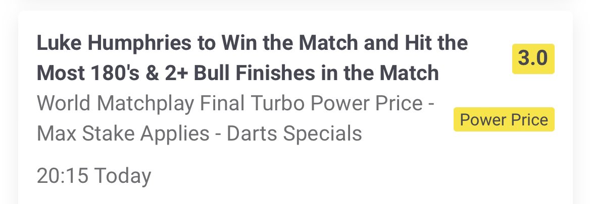 TiptonTipster's tweet image. 🎯 Paddy Boost for the Matchplay Final #DartsTips