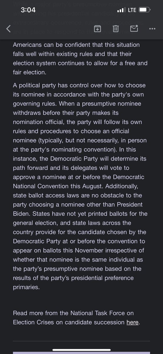 .<a href="/JoeBiden/">Joe Biden</a> dropping out is an extraordinary occurrence, but it is not a crisis. 

electiontaskforce.org/wp-content/upl…