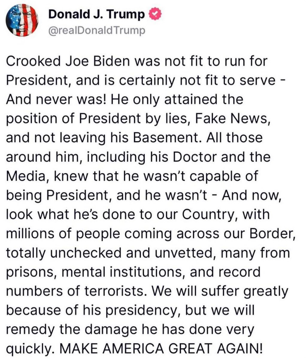 Donald Trump speaks on Joe Biden dropping out of the election 🇺🇸