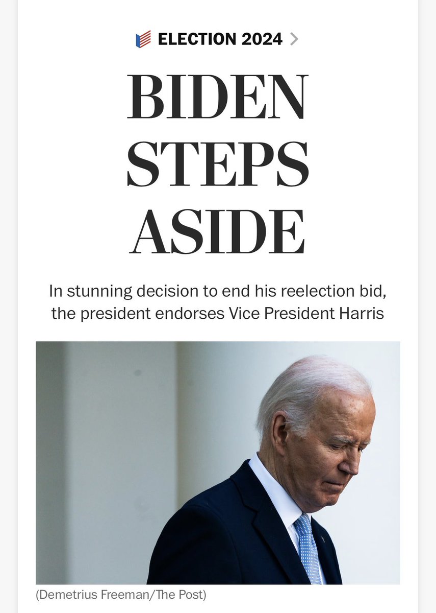 Il passo indietro di Joe Biden: sotto pressione da settimane il presidente 🇺🇸 annuncia con una lettera di rinunciare alla ricandidatura e offre il suo sostegno a Kamala Harris. L’ultima parola alla convention democratica di Chicago <a href="/DemConvention/">2024 Democratic National Convention</a> #Chicago