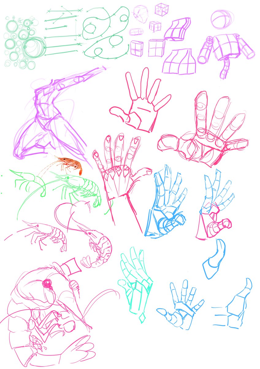 A collection of the sketches done during the Art Practice &amp; Exercise tutorial stream today! 
(Refs from Adorkastock and Hong14cafe)