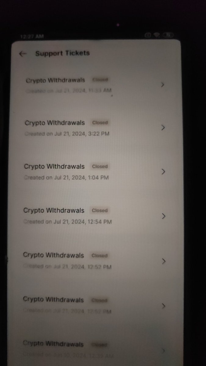 aktnagar94's tweet photo. @officialmudrex your crypto withdraw facility is off and your customer support is so very bad not any response and 7 complaint tickets by me but automatic closed by your customer support team,not provide proper reason any problem.not any single reply by your customer support team https://t.co/m87XbZLUsl