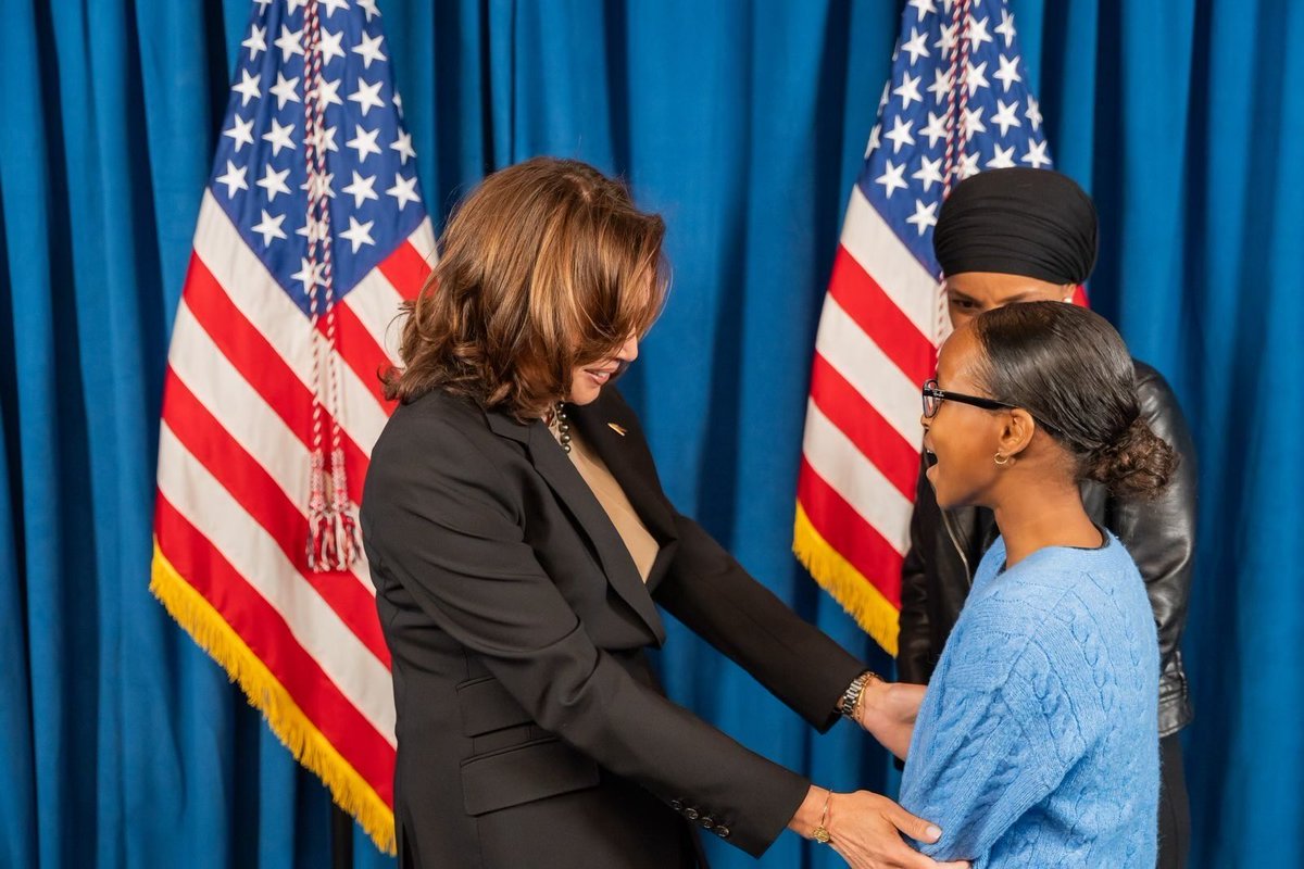 IlhanMN's tweet image. Thank you, Mr. President. 

This was the president’s decision to make and I’m grateful for his years of service to our country. 

Thrilled to support @KamalaHarris as our Democratic nominee and remain committed to working alongside her to defeat Donald Trump in November.