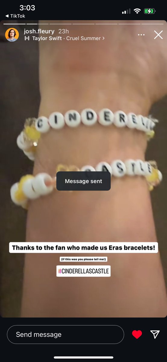 halley_hopson's tweet photo. STOP THE BRACELETS @Josh_Fleury USED FOR HIS REEL ARE THE ONES I MADE FOR THE CAST BAND AND CREW 💀💀💀🏰💜🤣🤣🤣 #CinderellasCastle https://t.co/2ezqfe9DmN