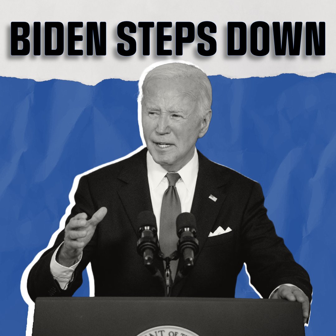 cambiotx's tweet photo. Biden steps down as the Democratic nominee. With everything being so unpredictable, what's next for our country? Stay tuned... 🇺🇸🤔 https://t.co/tPYb79SxgA