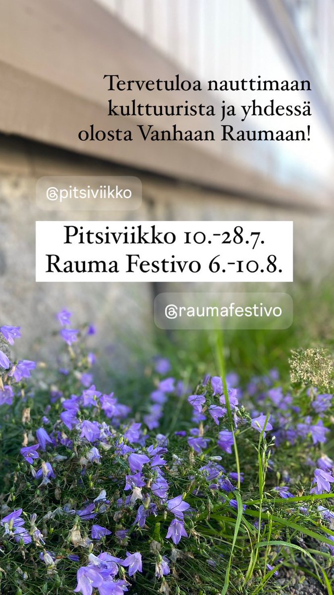 Pitsiviiikko, Rauman ihastuttava kaupunkifestivaali on käynnissä! Nähdään Raumalla ☀️💃🍰👗🎤🎶
<a href="/raumafi/">Rauman kaupunki</a> 
<a href="/RakastunutRauma/">Rakastunut Raumaan</a> 
@RaumaArtMuseum 
<a href="/RaumarsAiR/">Raumars AiR</a> 
@RistoCu 
@RaijaLehtorinne 
#rauma #pitsiviikko