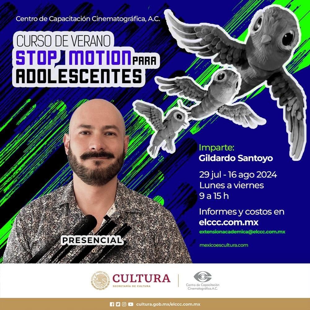 CCCMexico's tweet photo. ¡🎬 Curso de Verano de Stop Motion para Adolescentes! 🌟

📅 Del 29 de julio al 16 de agosto  
⏰ Lunes a viernes, 9-15 h    
📍 Presencial  

Requisitos: 13-17 años y escribir una pequeña historia. 

¡Aprende a crear animaciones increíbles! 🚀

📩 extensionacademica@elccc.com.mx https://t.co/Q8ZIaVlJEv