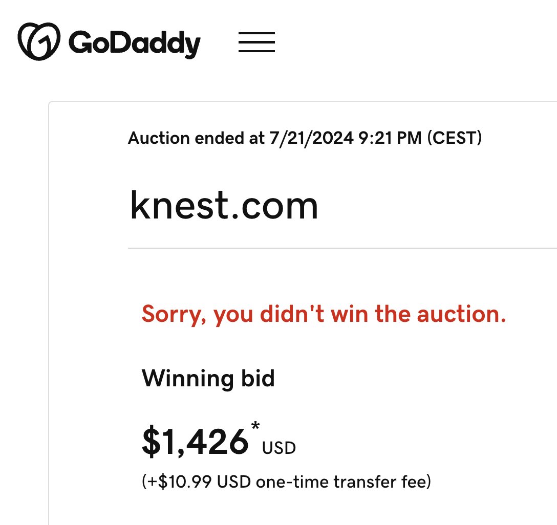 Name__Groove's tweet photo. Loved this 5L name as Nest suggests home which makes it appropriate for all things Home & Real Estate plus it is phonetically identical. But got too rich for me. Buyer still got a good deal imo. Should sell for 5 figures easy.
#Domains #godaddyauction #domainnames #domain https://t.co/K8S3Bw9W22